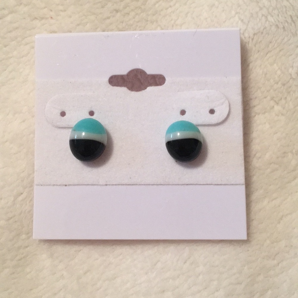 NEW Handmade glass and silver earrings